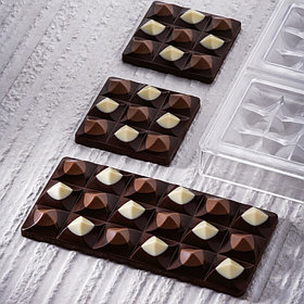 Форма для шок. "Chocolate Bar Moulin Mini" 70х70мм h14мм, 50гр, 6 ячеtк, п/к PC5014FR