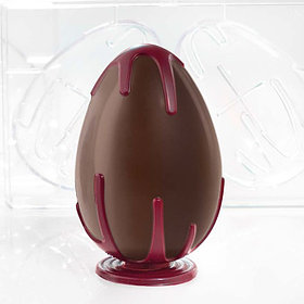 Форма для шок. 3D "Яйцо фигурное с подставкой" d100мм h150мм, 2 ячейки, 210гр, пластик 20U501