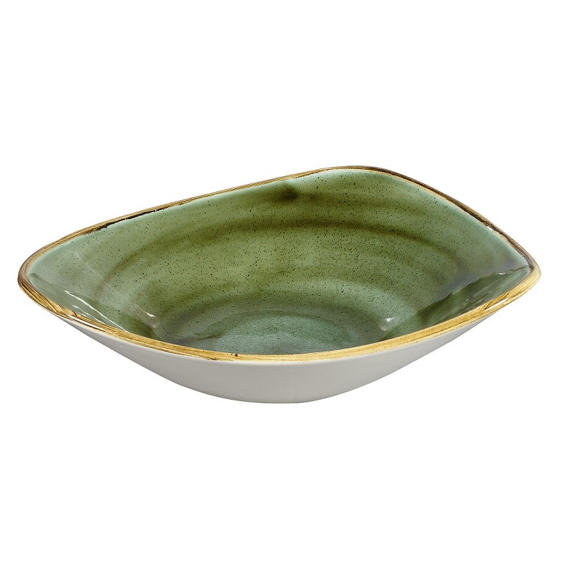 Салатник треугольный 0,60л d23,5см, без борта, Stonecast, цвет Samphire Green SSGSTRB91
