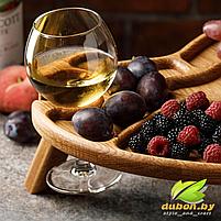 Складной винный столик из Дуба на 1 бутылку и 2 бокала "Сердце", фото 7
