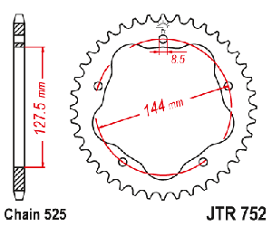 Звездочка ведущая JTR752.43 зубьев