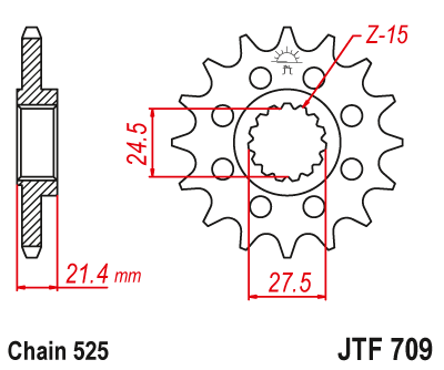 Звездочка ведущая JTF709.15 зубьев