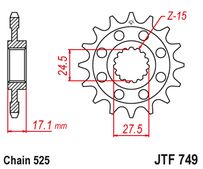 Звездочка ведущая JTF749.14 зубьев