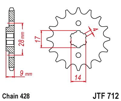 Звездочка ведущая JTF712.13 зубьев