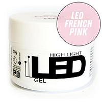 LED French Pink- нежно розово-молочный гель для наращивания ногтей, 50гр (Silcare)