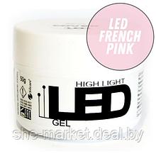 LED French Pink- нежно розово-молочный гель для наращивания ногтей, 50гр (Silcare)