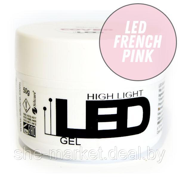 LED French Pink- нежно розово-молочный гель для наращивания ногтей, 50гр (Silcare) - фото 1 - id-p119032437