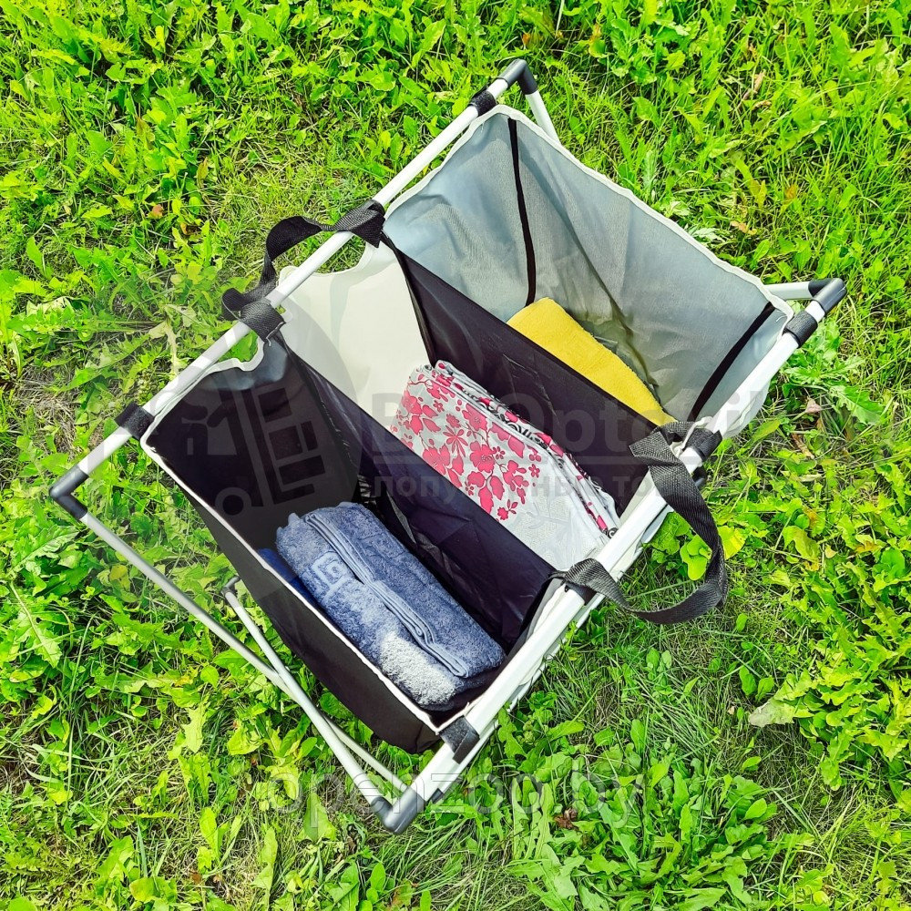 Складная тканевая корзина Laundry для грязного белья. 3 секции (черное, белое, цветное) - фото 10 - id-p161344479