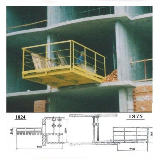 Выносная площадка К-1.3 (с ограждением) на перекрытие монтажная грузовая - фото 2 - id-p161346389
