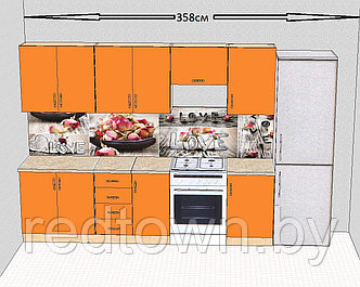 Кухня 330см оранжевая