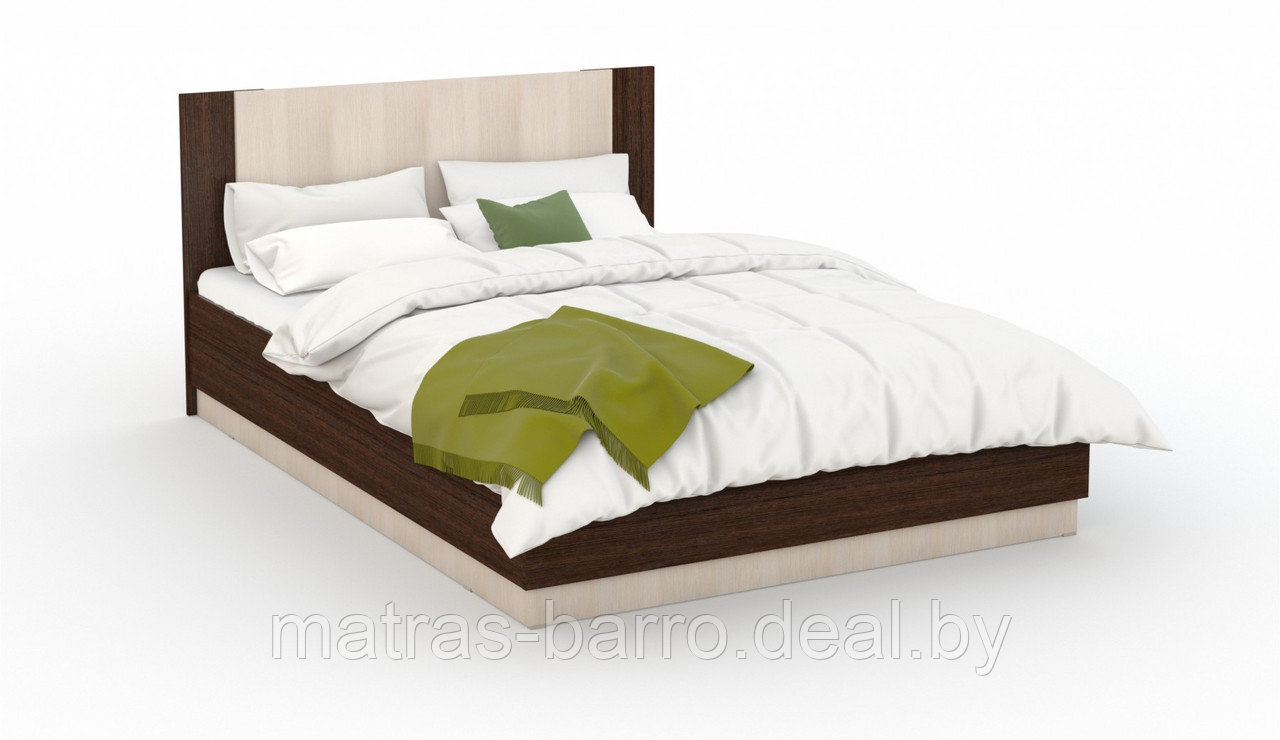 Кровать двуспальная Аврора с основанием 140х200 см дуб сонома/белый - фото 2 - id-p154273183