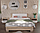 Кровать двуспальная Аврора с основанием 140х200 см белый/ ателье светлый, фото 4