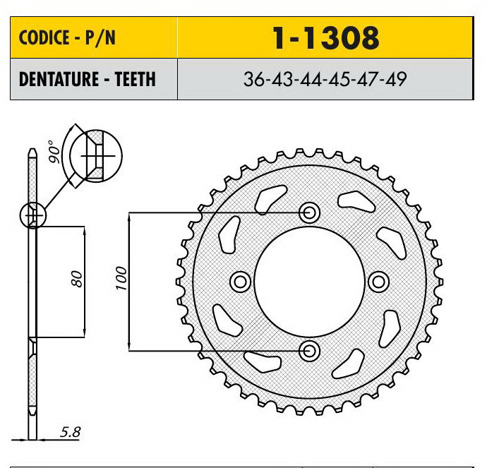 Звездочка ведущая Sunstar 1-1308-36 зубьев - фото 1 - id-p15898143