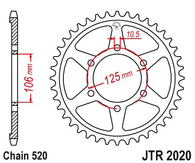 Звездочка ведущая JTR2020.41 зубьев
