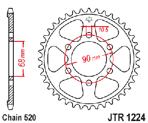 Звездочка ведущая JTR1224.36 зубьев