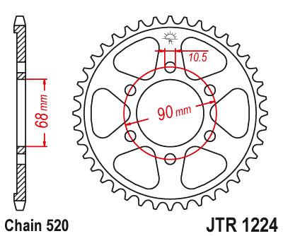 Звездочка ведущая JTR1224.36 зубьев