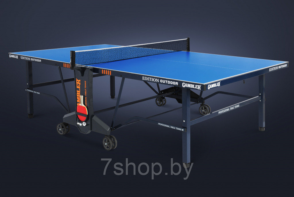 Всепогодный премиальный теннисный стол Gambler EDITION Outdoor blue - фото 2 - id-p161436076