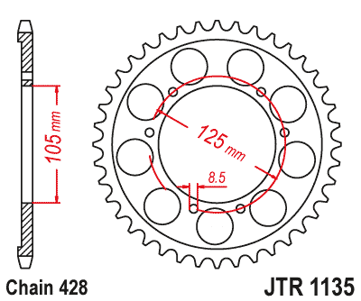 Звездочка ведущая JTR1135.62 зубьев