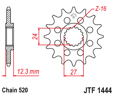 Звездочка ведущая JTF1444.15 зубьев