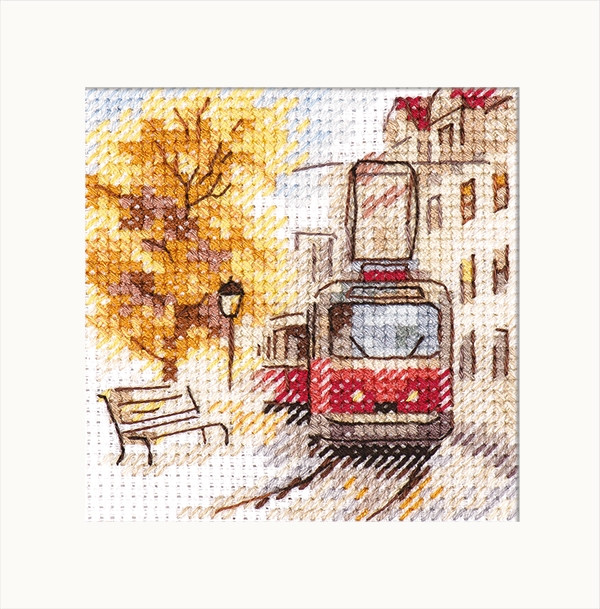 Набор для вышивания крестом "Осень в городе.Трамвай" - фото 1 - id-p161439484
