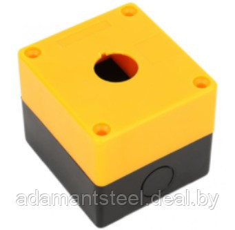 Корпус поста кнопочного P1 пластиковый на 1 место, крепление контактов к задней стенке, желто-черный - фото 1 - id-p138603134