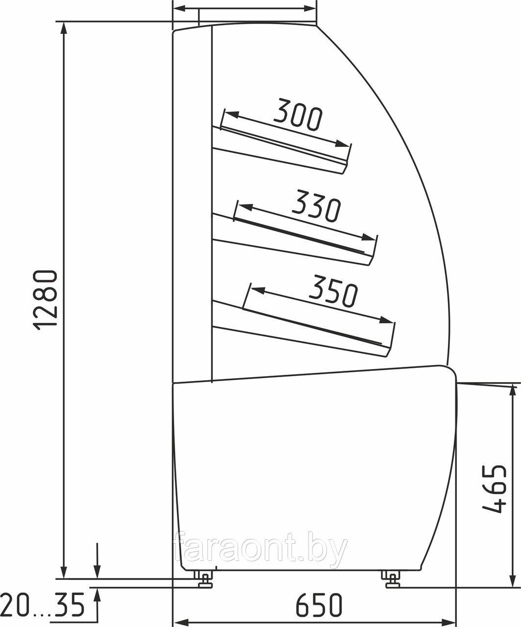 Кондитерская витрина K70 N 0,9-1 LIGHT (Хлебная 0,9 Carboma со стеклом) - фото 2 - id-p73729883