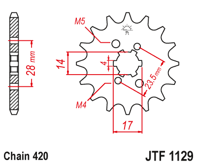 Звездочка ведущая JTF1129.12 зубьев