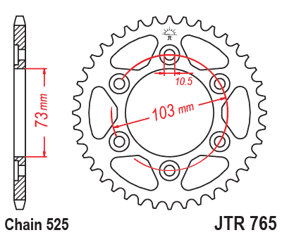 Звездочка ведущая JTR765.43 зубьев