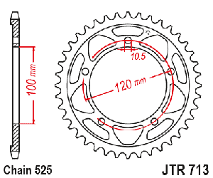 Звездочка ведущая JTR713.40 зубьев