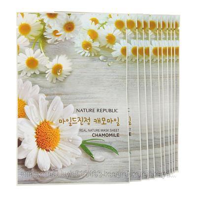 NATURE Маска для лица листовая REAL NATURE CHAMOMILE MASK SHEET 23мл - фото 2 - id-p161447383