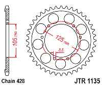 Звездочка ведущая JTR1135.69 зубьев