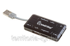 Разветвитель USB-хаб + Картридер SBRH-750-K Combo черный Smartbuy
