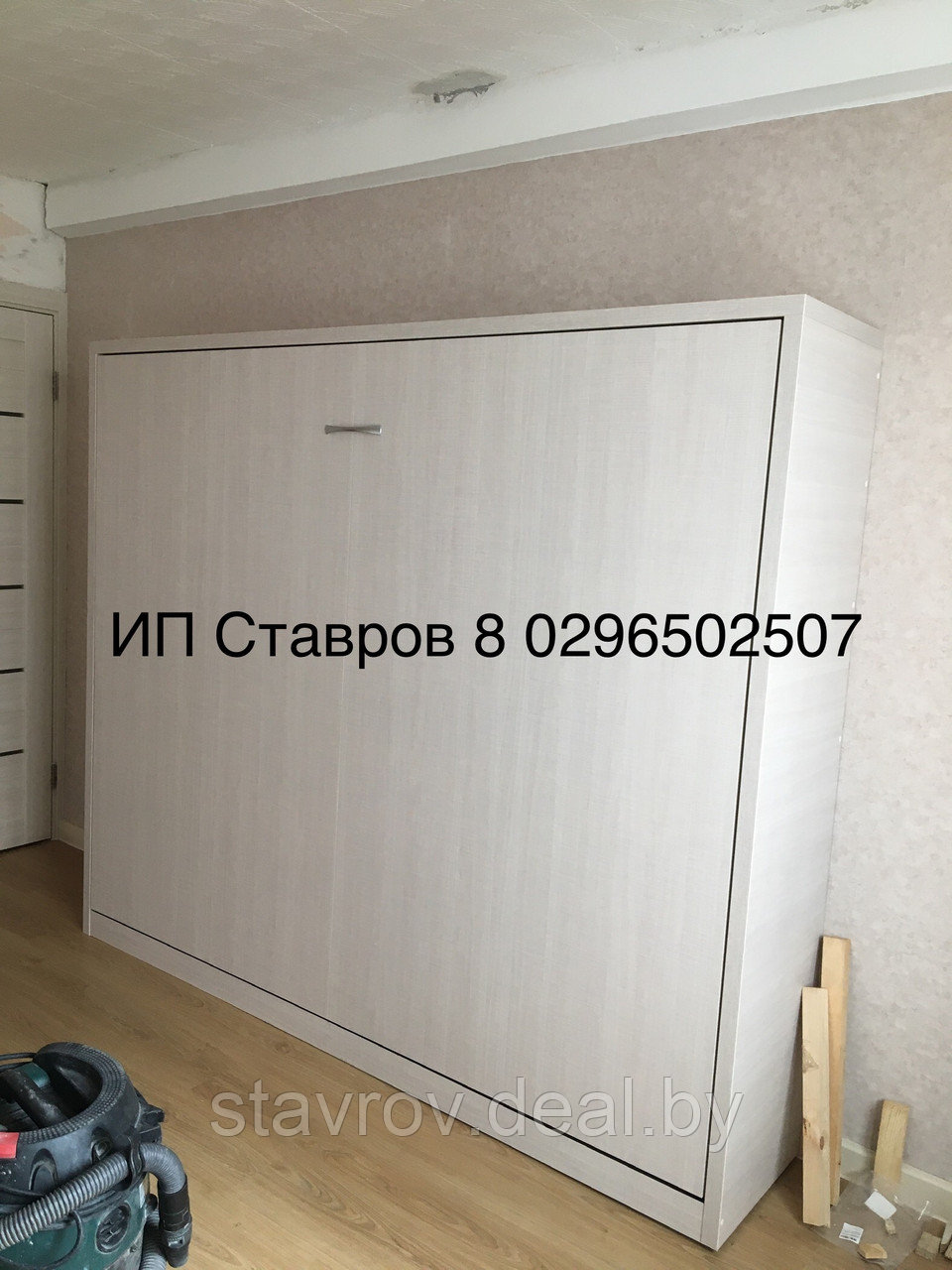 Кровать трансформер горизонтального открытия дсп белый