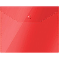Папка-конверт на кнопке OfficeSpace А5 (190*240мм), 150мкм, полупрозрачная, красная 267530(работаем с юр