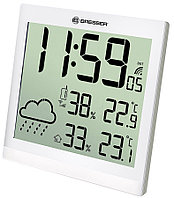 Метеостанция (настенные часы) Bresser TemeoTrend JC LCD с радиоуправлением, черная (Белый)