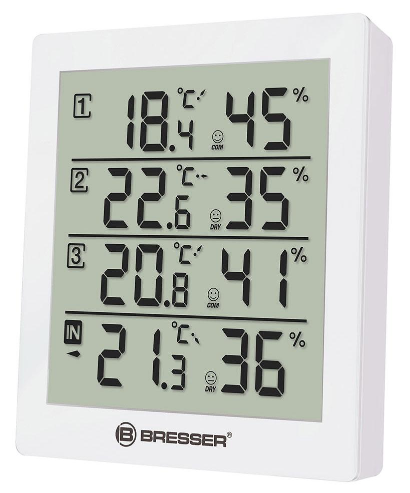 Метеостанция Bresser Temeo Hygro Quadro, черная (Белый)