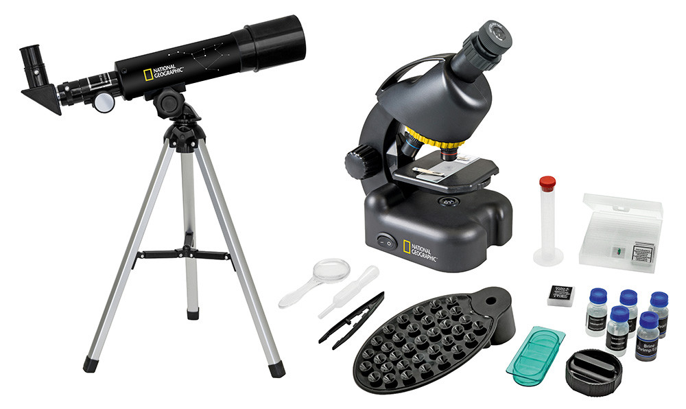 Набор Bresser National Geographic: телескоп 50/360 AZ и микроскоп 40 640x - фото 1 - id-p151776777