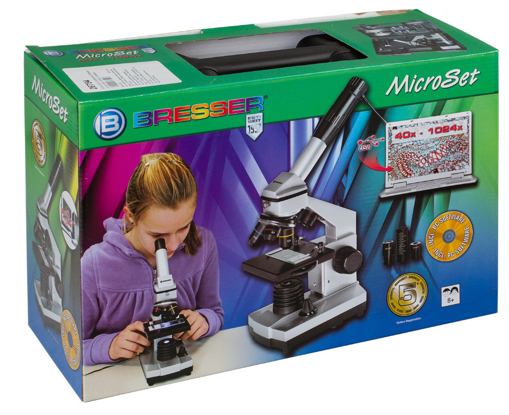 Микроскоп цифровой Bresser Junior 40x 1024x, в кейсе - фото 4 - id-p106004258