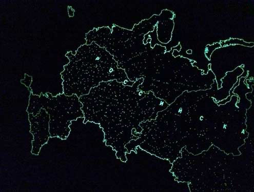 Карта Российской Федерации, светящаяся в темноте, настенная, сувенирное издание, в тубусе - фото 2 - id-p155879019
