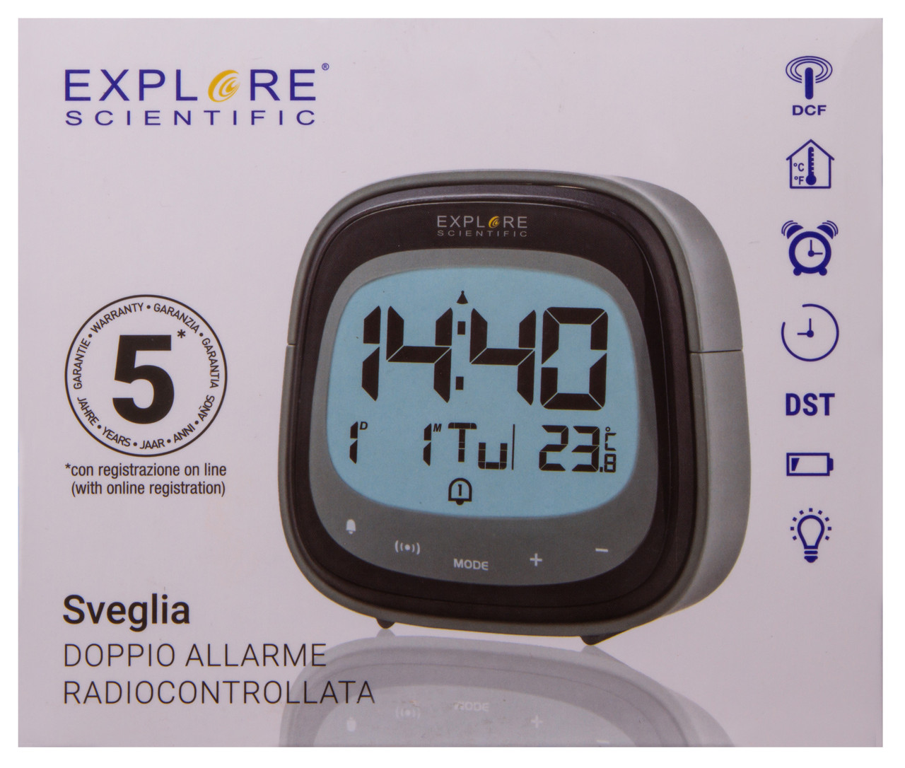 Часы цифровые Explore Scientific Dual с будильником, черные - фото 8 - id-p142445503
