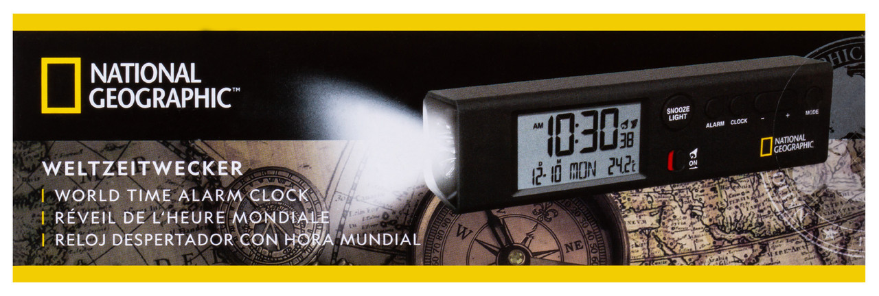 Часы Bresser National Geographic World Time с термометром и фонариком - фото 10 - id-p145456674