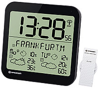 Часы настенные Bresser MyTime Meteotime LCD, серебристые (Черный)