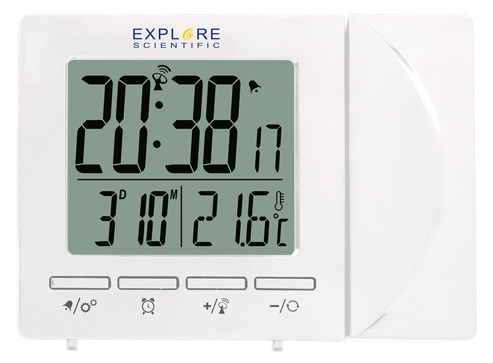 Часы цифровые Explore Scientific с проектором и термометром, черные (Белый) - фото 3 - id-p148584765
