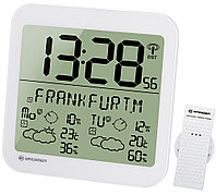Часы настенные Bresser MyTime Meteotime LCD, серебристые (Белый)