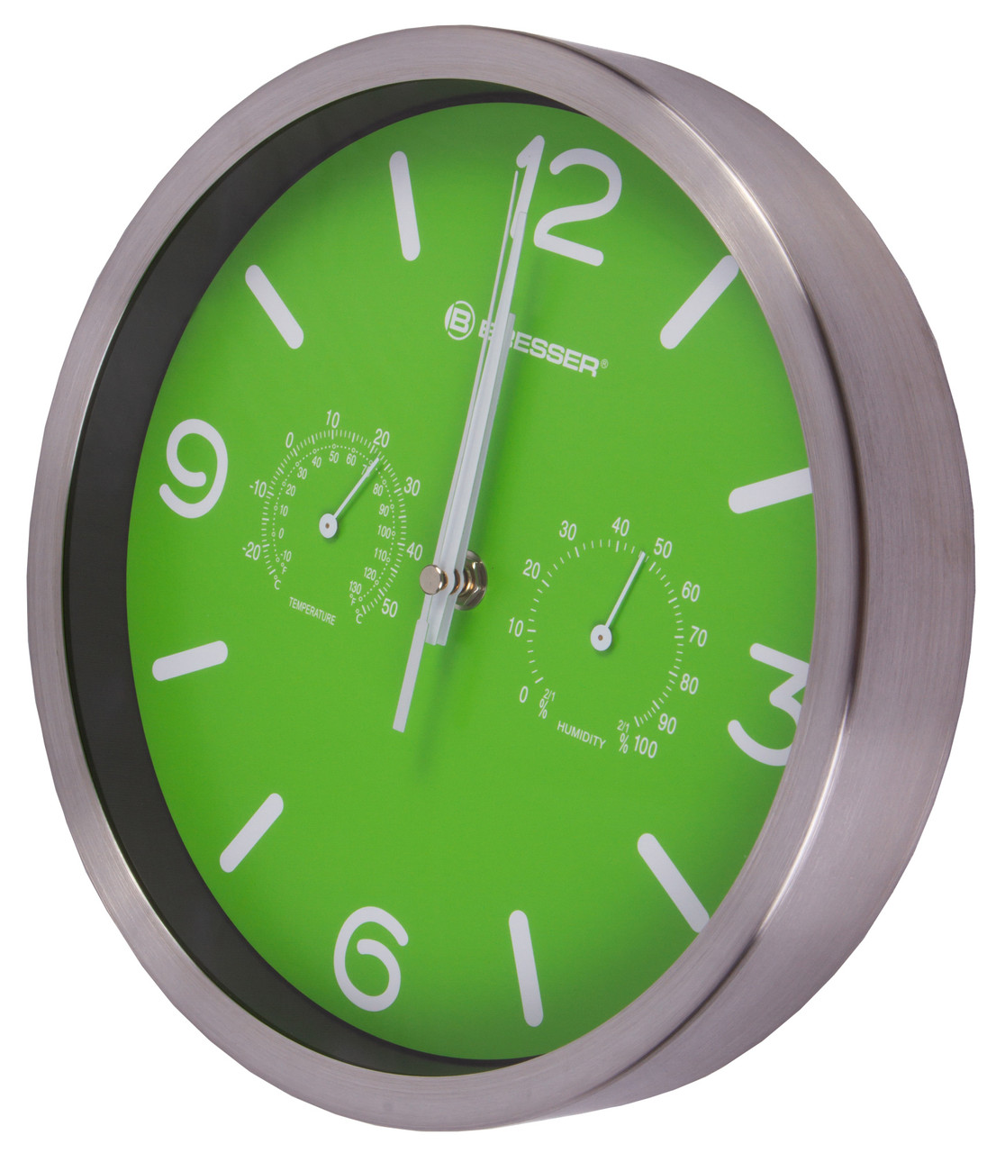 Часы настенные Bresser MyTime ND DCF Thermo/Hygro, 25 см, зеленые (Зеленый) - фото 3 - id-p148584769