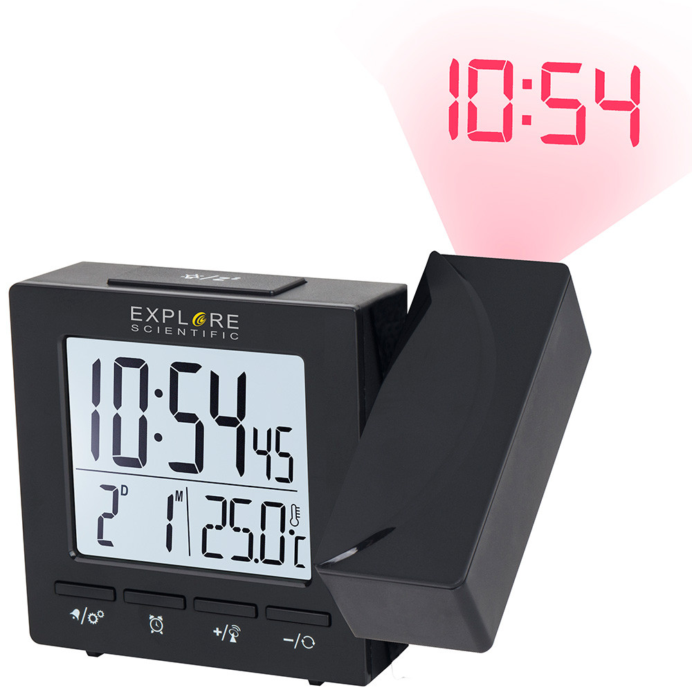 Часы цифровые Explore Scientific с проектором и термометром, черные (Черный) - фото 1 - id-p148584785