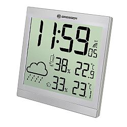 Метеостанция (настенные часы) Bresser TemeoTrend JC LCD с радиоуправлением, черная (Серебристый)
