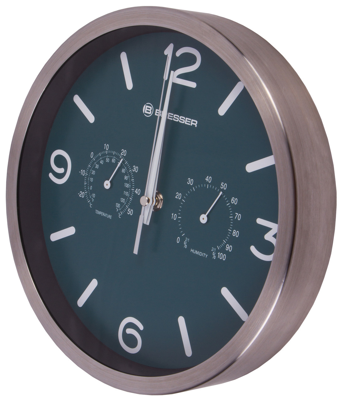 Часы настенные Bresser MyTime ND DCF Thermo/Hygro, 25 см, зеленые (Бирюзовый) - фото 2 - id-p148584793