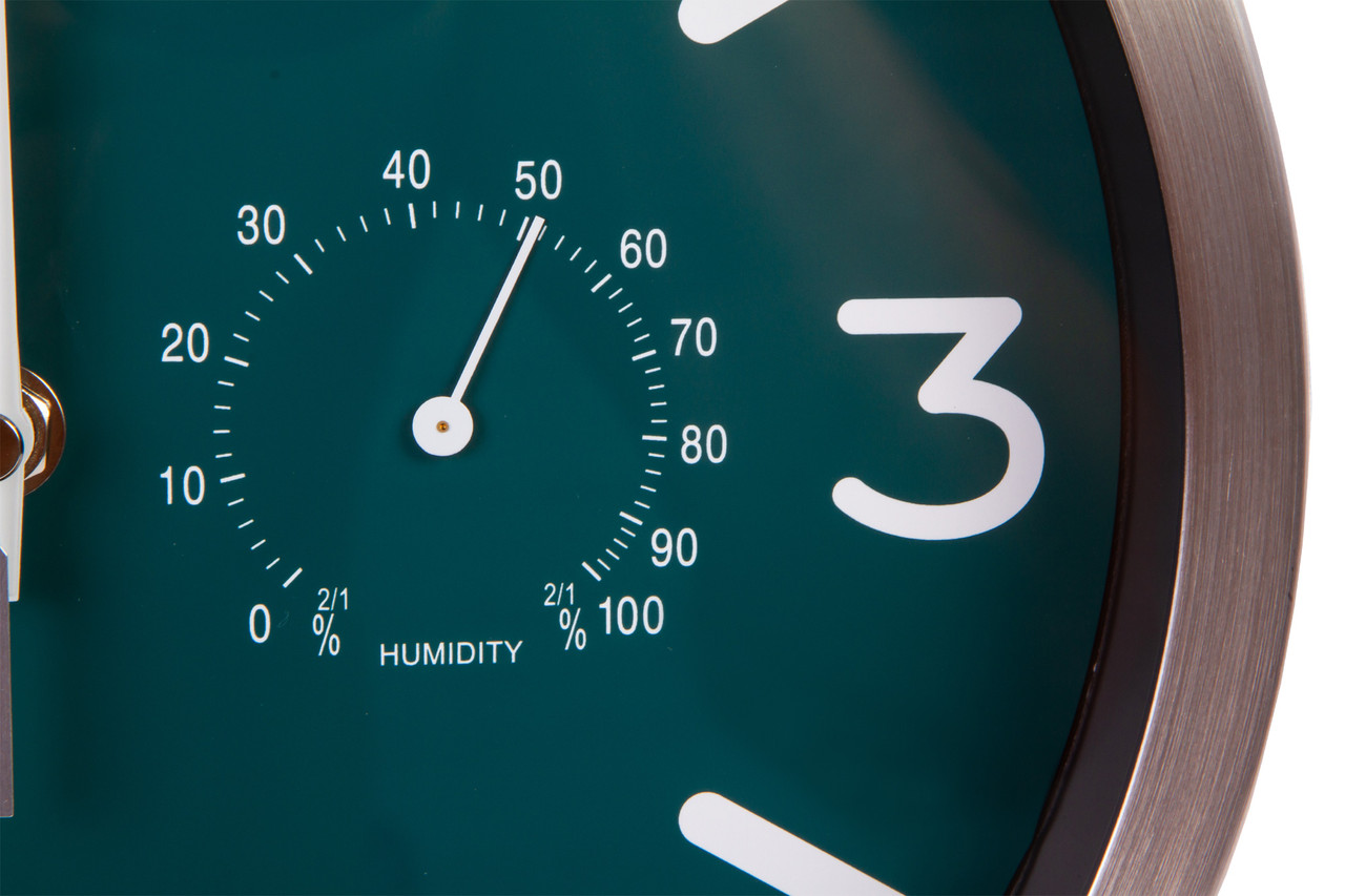 Часы настенные Bresser MyTime ND DCF Thermo/Hygro, 25 см, зеленые (Бирюзовый) - фото 5 - id-p148584793