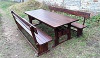 Комплект мебели садовой деревянной (стол 2,5м и две скамейки), фото 1